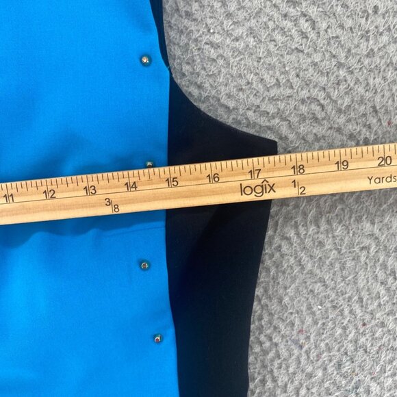 Calvin Klein Dress Womens 6 Blue Colorblock Sheath Rivet Studded Career Office - Picture 8 of 10